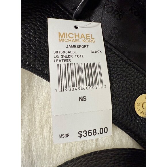 MICHAEL Kors Satchel Bag Black Leather Jamesport Two Way Adjustable Strap hobos - Picture 6 of 16
